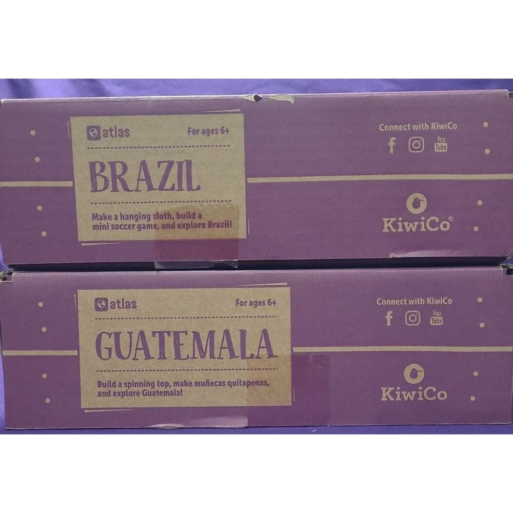LOT 2 KIWI CO Atlas Crate Bundle Lot Of 2 Brazil & Guatemala World Culture STEM